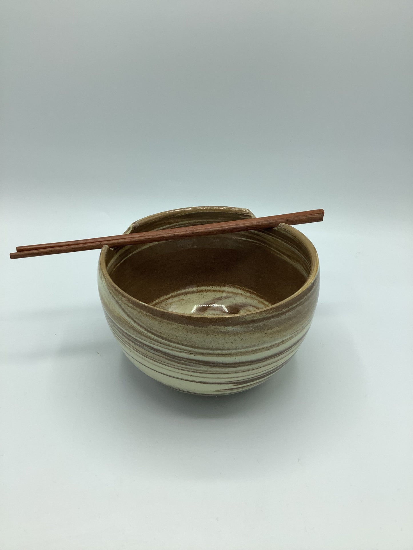 Red and white Swirl Ramen Bowl