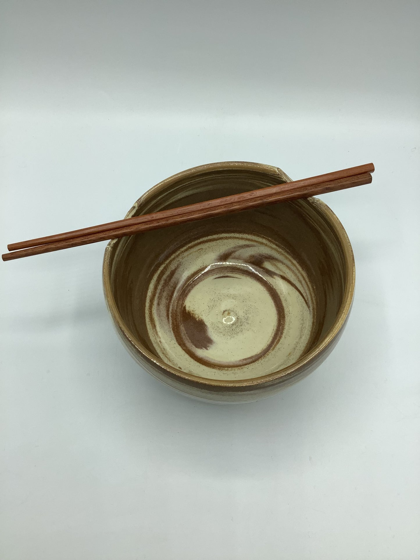 Red and white Swirl Ramen Bowl